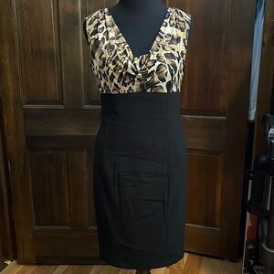 Cache cheetah print and black dress size 14